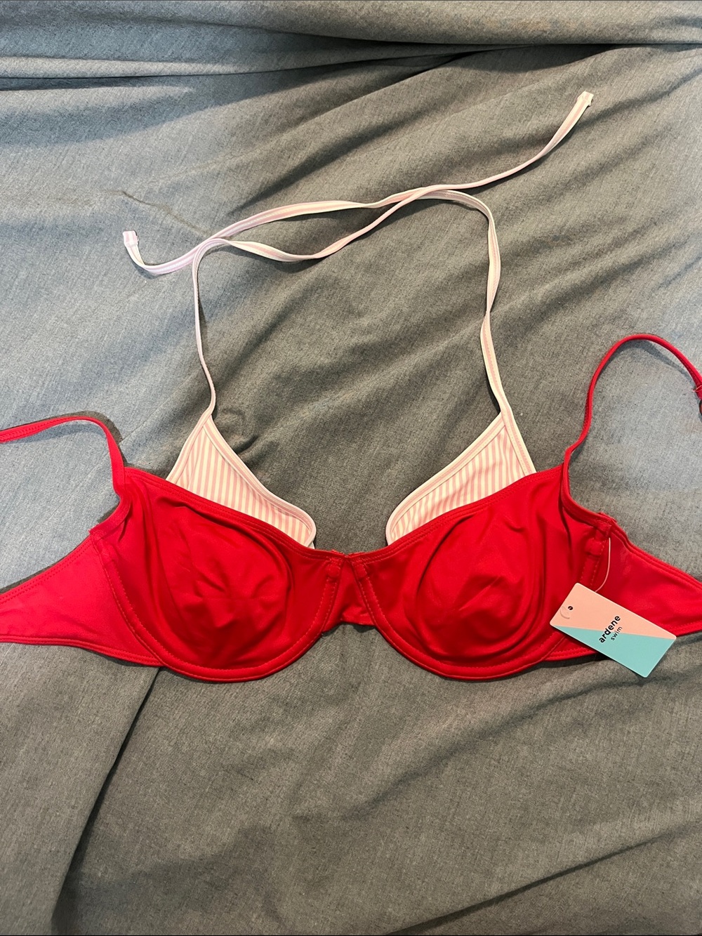 Ardene Red Underwire Bikini Top with Light Pink Lining